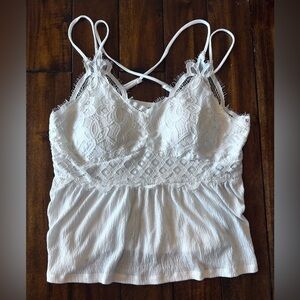 No Boundaries White Textured Top